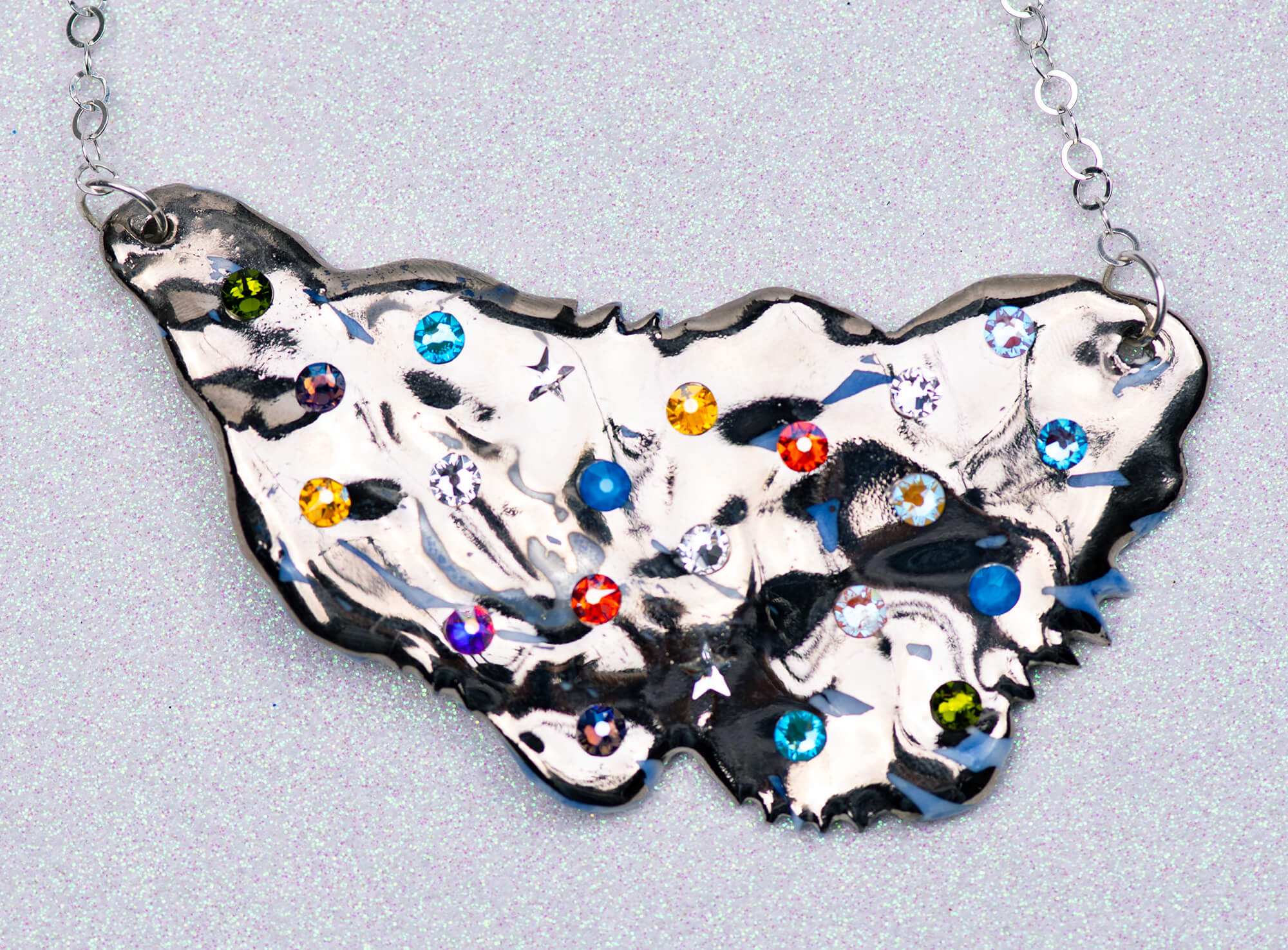 Silver splash necklace