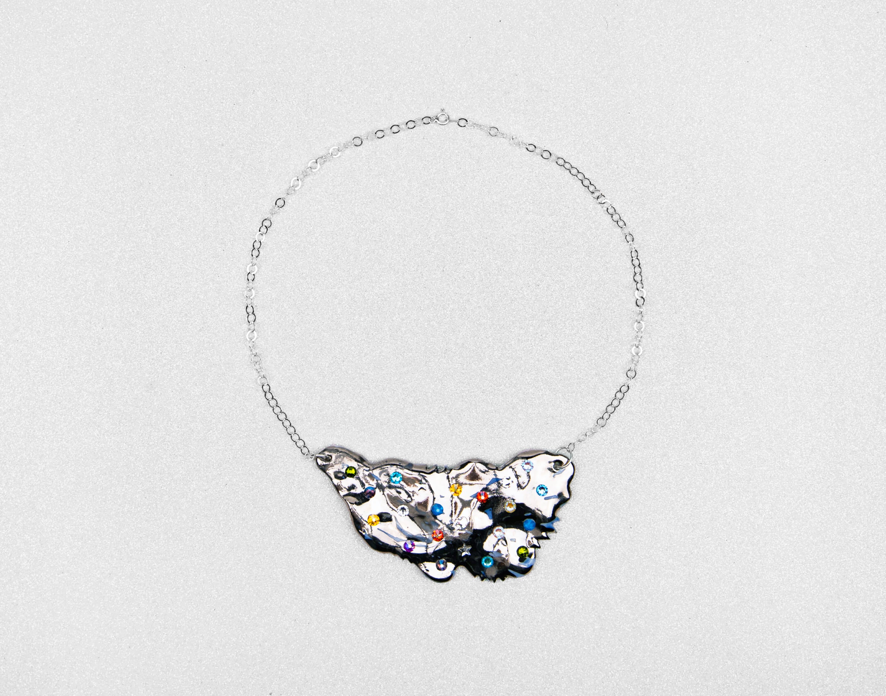 Silver splash necklace