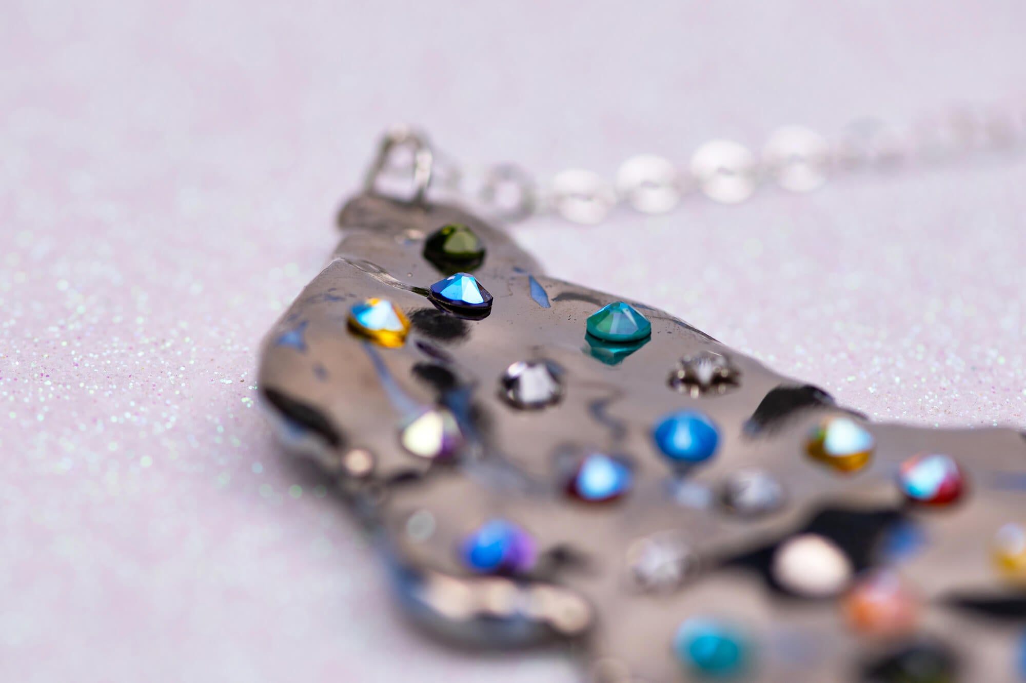 Silver splash necklace