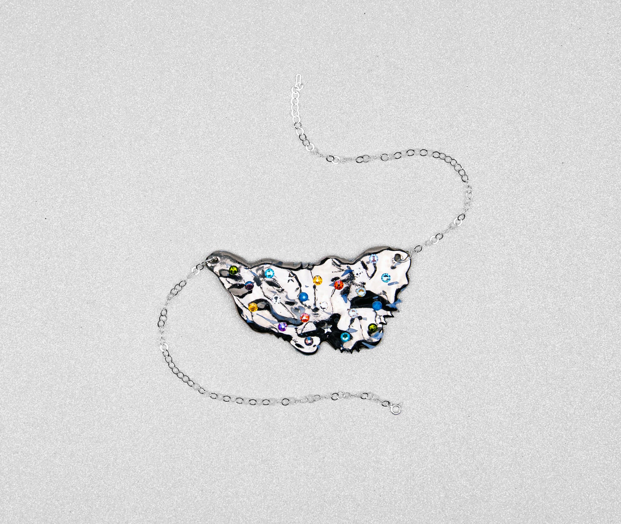Silver splash necklace