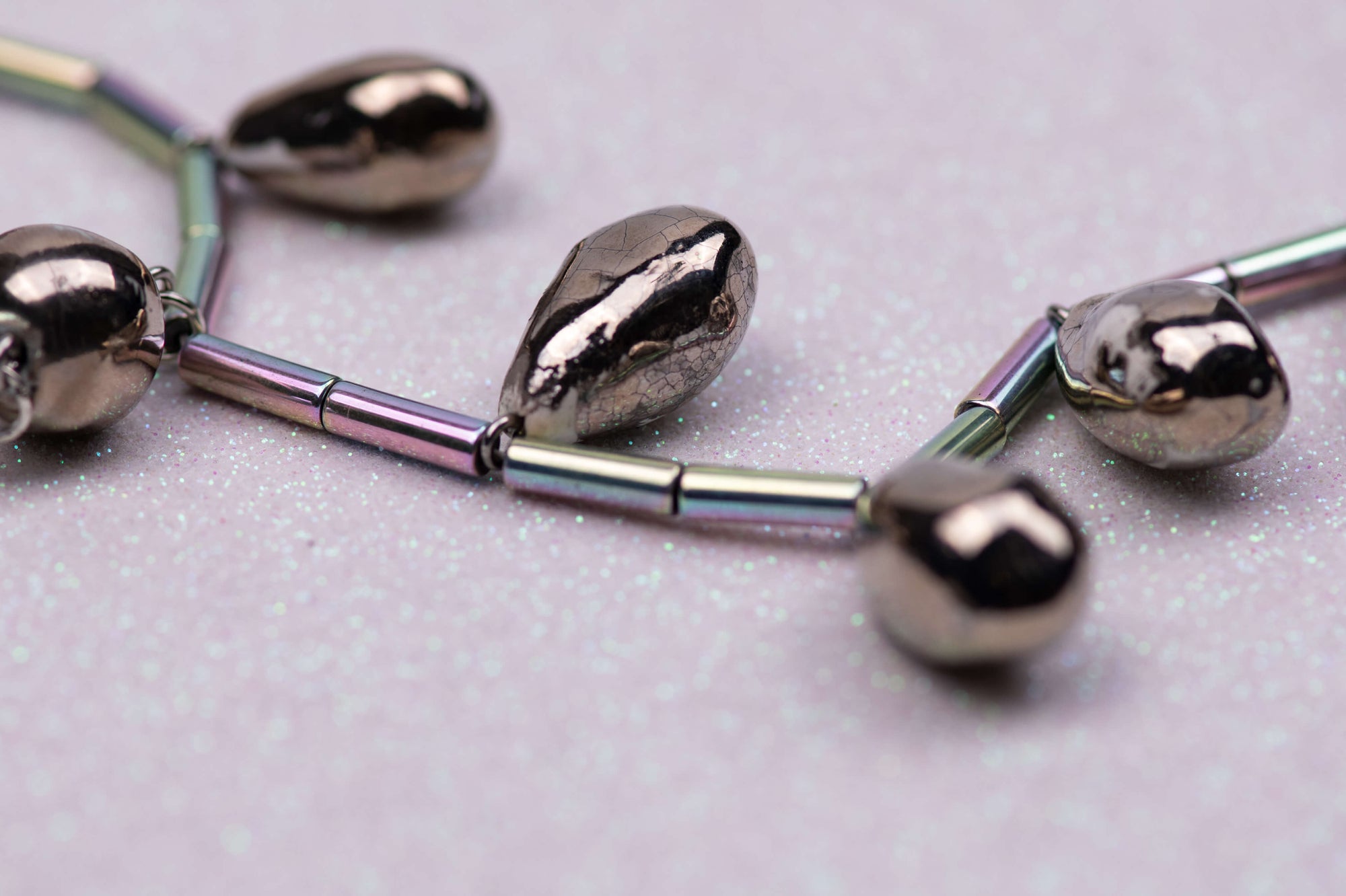 Modern droplet necklace