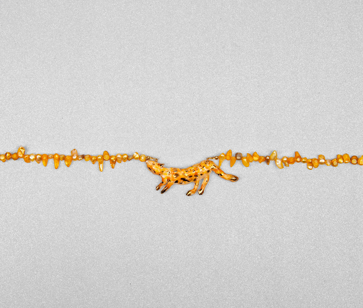 Tiger necklace with pearls