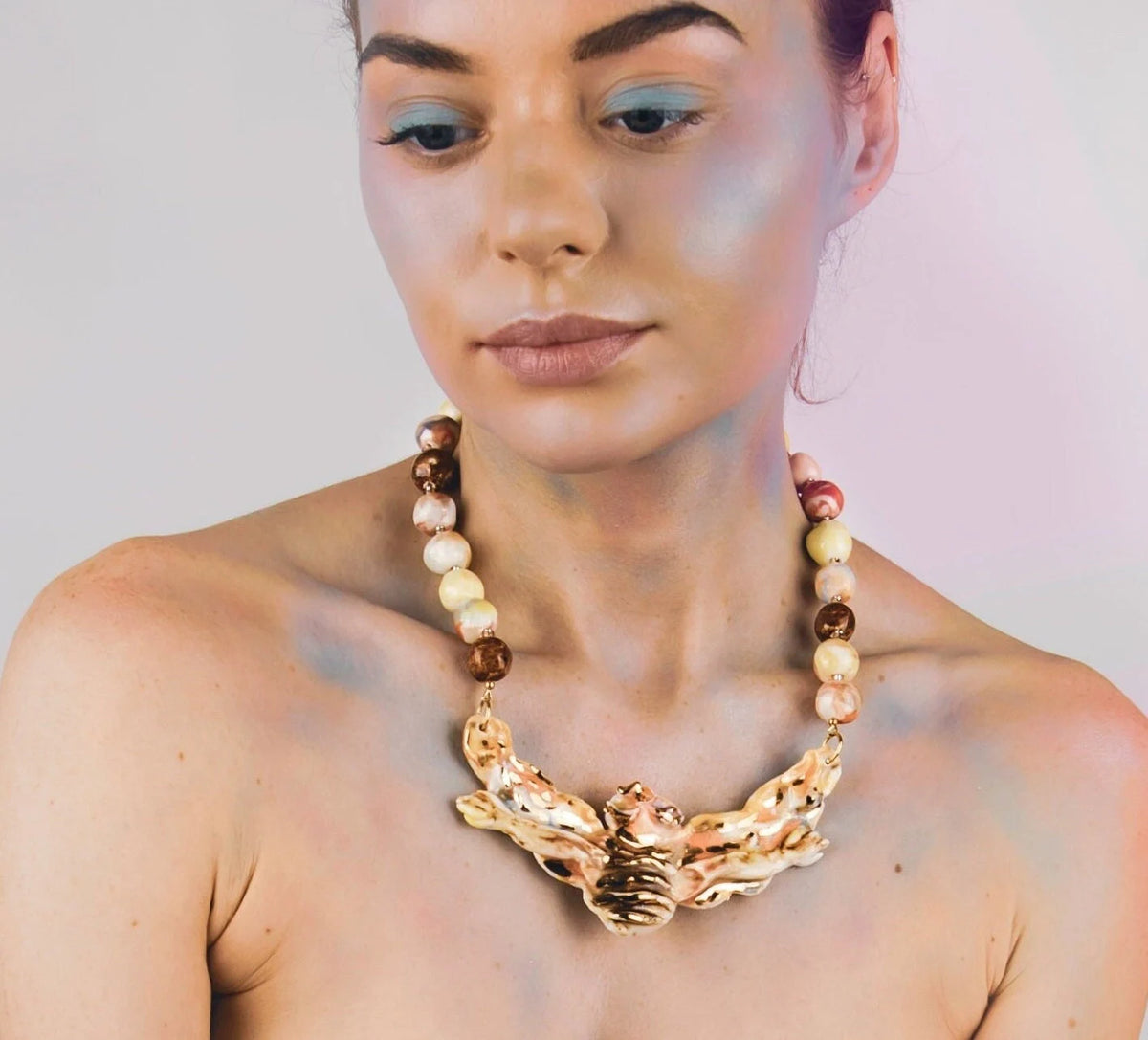 Gold bee necklace