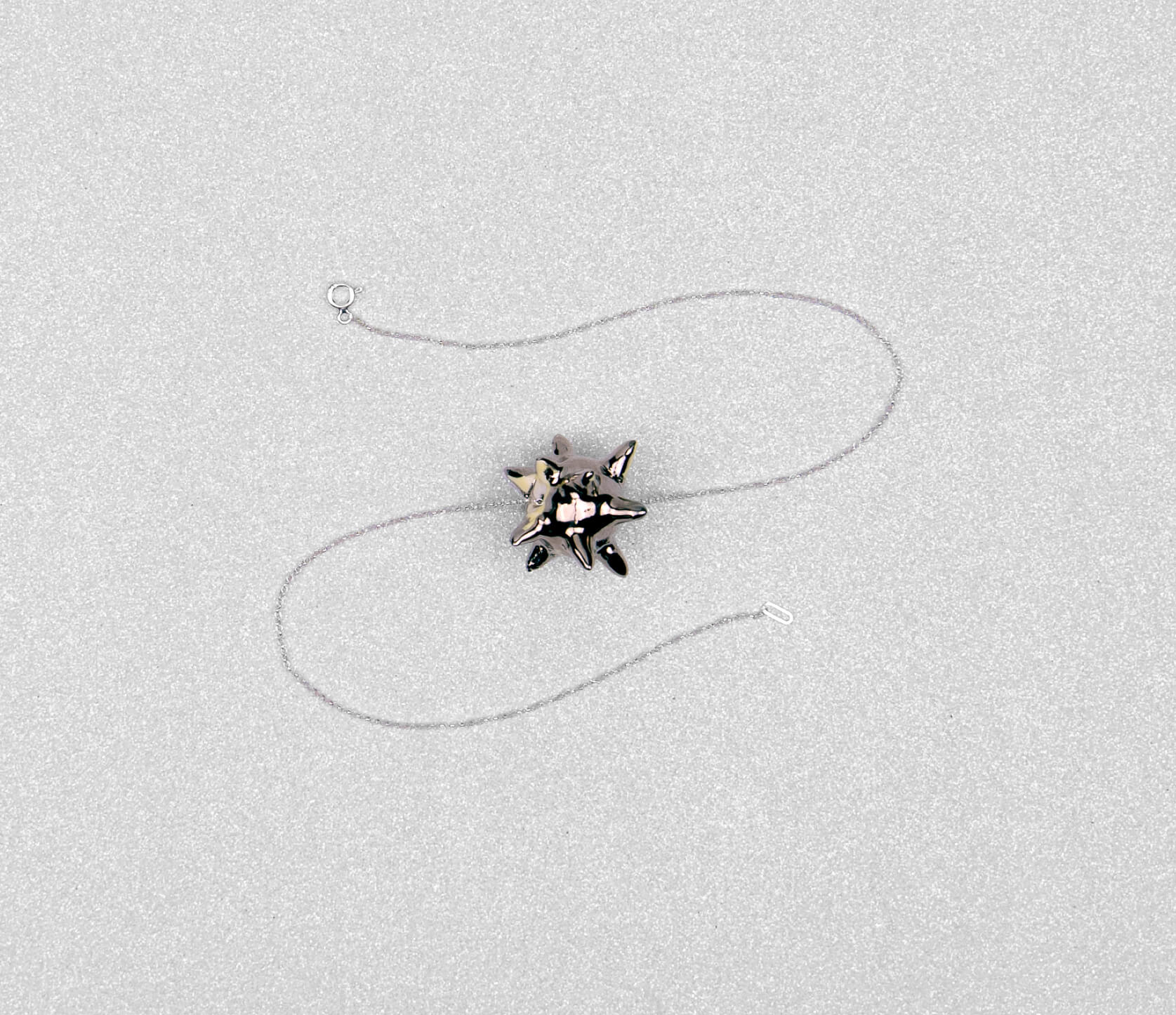Silver and yellow spike necklace