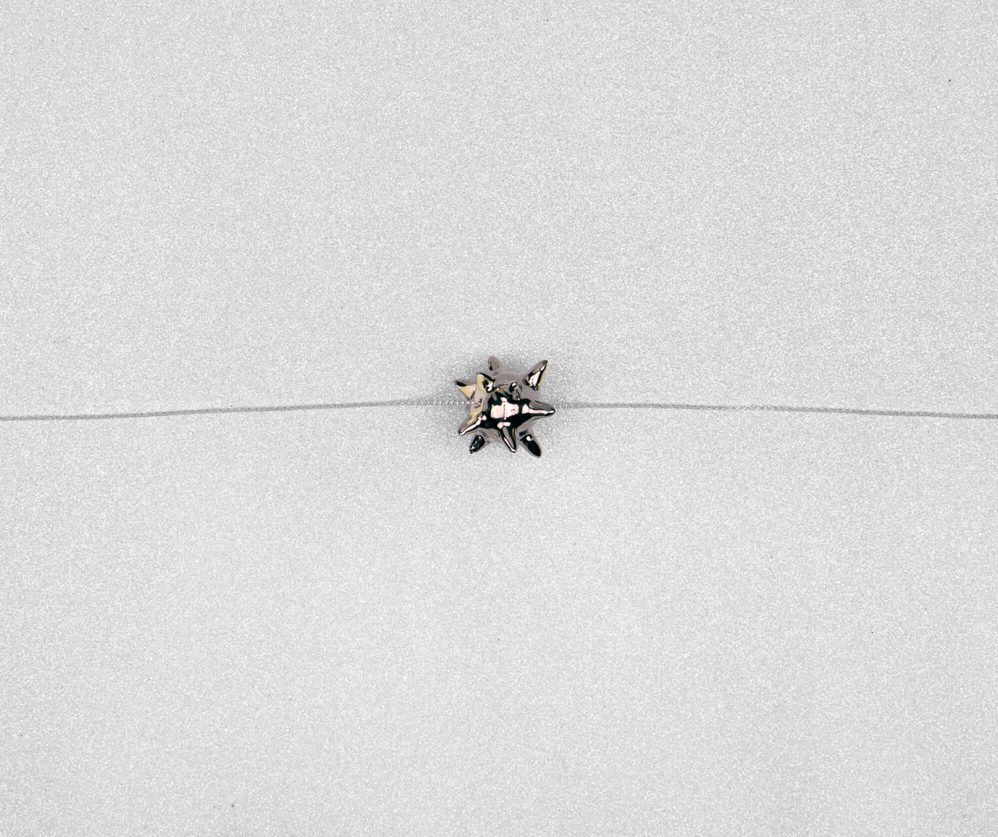Silver and yellow spike necklace