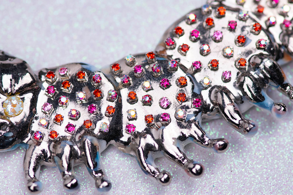 Fairytale silver caterpillar necklace